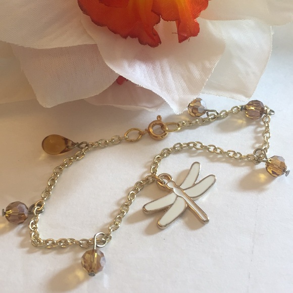 Dragonfly and amber. Bracelet. - Picture 1 of 2